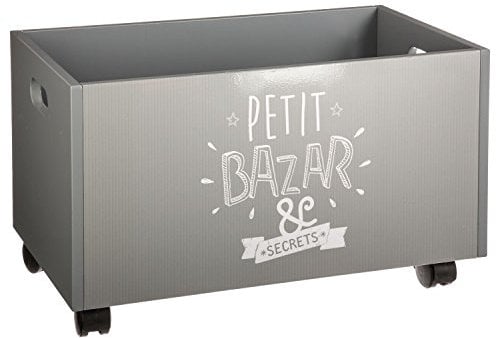 Coffre de Rangement à roulettes Kids - 48 x H. 28 cm - Gris