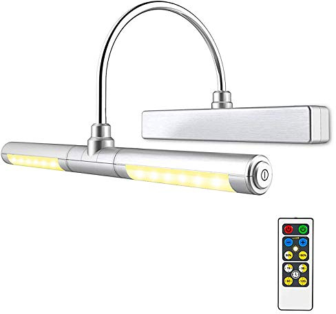 HONWELL Bilderleuchte LED Verstellbare Wandleuchte für Spiegel AA Batterie Betriebene mit Fernbedienungen 180° Schwenkarm