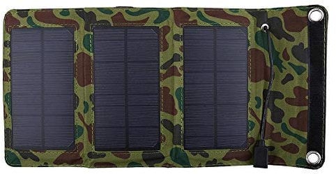 VBESTLIFE Solar-Ladegerät Portable Solar Power Bank mit 3 Panels Wasserdichten Akku für Telefon und mehr Outdoor Camping 5W 5V Bergsteigen Campingzubehör Wandercamping