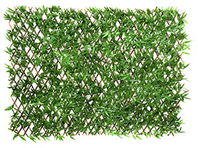 Artificial Expanding Green Wall Willow Trellis Fence Bamboo Leaf Foliage (1m x 2m) -UV Stable