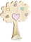 Mandorle by Paben Cake Topper Torta bomboniera Albero della Vita e dell'amore in Legno con Cuori in Porcellana multicolore Matrimonio Comunione Cresima cm. 25