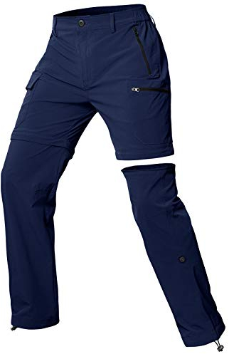 Cycorld Damen-Wanderhose-Zip-Off-Trekkinghose, Atmungsaktiv Wanderhose Damen Schnell Stretch Trekkinghose Abnehmbar Zip Off Outdoorhose Sommer Hiking Pants Funktionshose (Navyblau, XL)