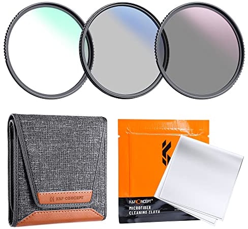 K&F Concept Filter Set K-Serie 55mm Filter Kit MC UV Filter+ Polfilter (CPL)+Neutral Dichte Graufilter(ND4)