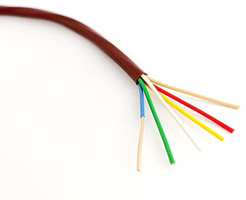 Cableague Thermostat Wire 18/6 18 Gauge 6 Conductor ETL 18-6 100 Feet Brown (18-6 Brown, 100Feet)