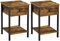 Yaheetech Nachttische 2er Set, Beistelltisch, Nachtschrank, Industrie-Design, Kleiner Couchtisch, mit Stauraum, einfacher Aufbau, 40 x 40 x 61 cm