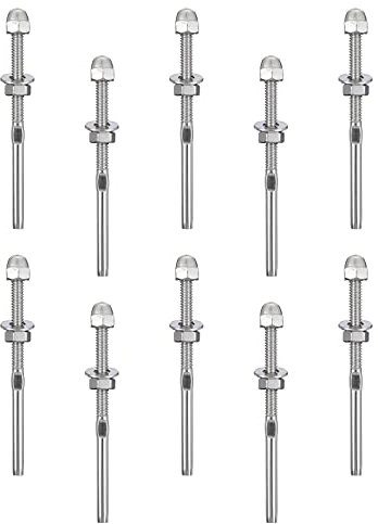 iplusmile 10 Pièces Terminal De Câble Métallique Tendeur De Câble En Acier Inoxydable Tendeurs De Câble En Acier Inoxydable Tendeur De Câble Serti Remplacement Tendeur Inox Fil Connecteur