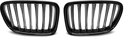 Frontgrill kompatibel mit BMW X1 E84 Lci 2012 2013 2014 Front Central Grill Sport GV-173 Front Sport Ersatz Nieren Kühlergrill Glänzend Schwarz