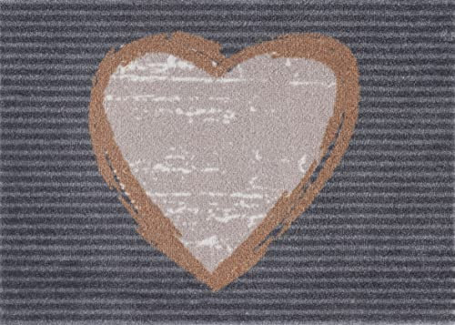Casita Living Design Heart Grey 50x70 cm, innen und außen, waschbar, bunt