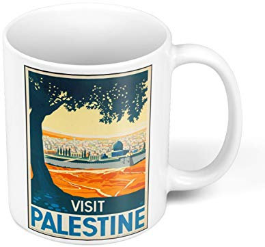 Fabulous Keramische Becher 325ml Visit Palestine Poster Vintage Reisen Art Deco 30er Jahre