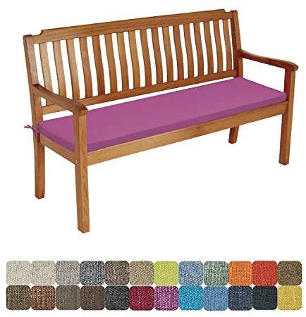 WTHYGB Bankauflage Sitzkissen Bankkissen 110 X 40 X 5CM Waschbar Abnehmbarem Stuhlkissen rutschfeste Gartenbankauflage Auflage für Gartenbank Terrasse Schaukel Gartenmöbel -Rosa Lila