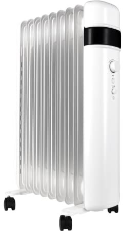 TCP Smart Oil Radiator Portable 2000w White App Control, WiFi, Works with Alexa, Google Home & Siri Shortcuts, 3 Heat Modes, Quiet, Timer, Smart Schedules, Portable