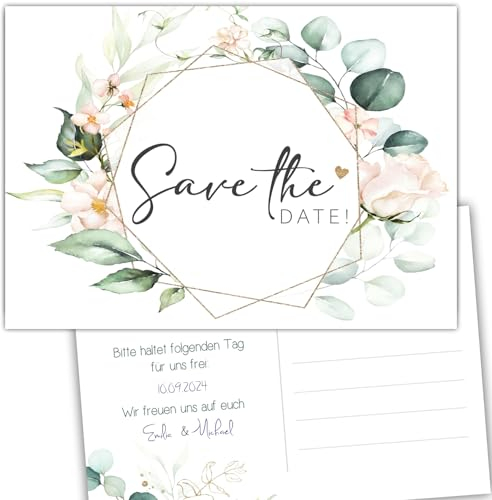Eummel 40 zauberhafte save the date Karten Hochzeit Wir heiraten Einladung Hochzeitsfeier Save the Date Postkarten Hochzeit boho