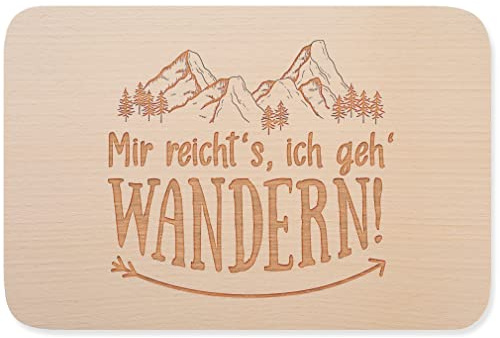 JUNIWORDS Frühstücksbrettchen, Mir reicht's, ich geh WANDERN!, Holzbrett Frühstücksbrett Holzbrettchen (1008172)