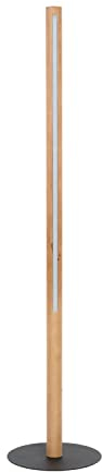 Licht-Erlebnisse LED Stehlampe klein Holz 140 cm Modern Natur Schwarz wohnlich Wohnzimmer Stehleuchte Standlampe