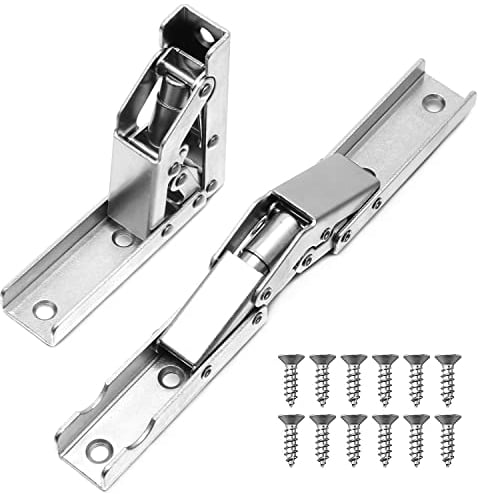 2 Piezas Bisagras Para Muebles de Cocina 90 Grados, Bisagra de Estante Plegable, Bisagra de Soporte de Escritorio Oculta con Tornillos Para Puertas de Gabinete