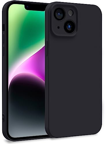 MyGadget Cover per iPhone 14 - Custodia in Silicone Morbido a Doppio Strato – Case con Protezione Fotocamera & Fodera Interna Antigraffio - Nero