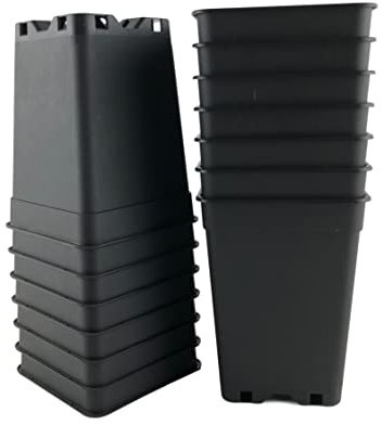 IVORYS-GARDEN 20 x Stück 1 L Anzuchttöpfe 10,3 x 10,3 x 13,7 cm vierkant Blumentöpfe Vorzuchttöpfe Kunststoff Topf Pflanztöpfe