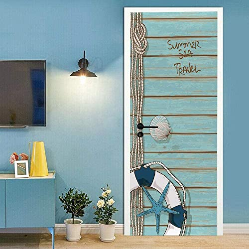 3D Türaufkleber Türtapete Selbstklebend Türposter Rettungsring Aus Holz 80 X 200 Cm Fototapete Türfolie Wasserdichte Abnehmbare Pvc Türtapete Innentür Schlafzimmer Küche Bad Home Deko - Türfoto