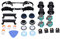 KOSDFOGE 31 Teiliges Ersatz Game Controller Set, QM21071021 Daumenstick Griffabdeckung, Joystick Stoßfänger Löst Abxy Tasten Aus, Controller Reparatur Set, Schraubendreher 19 Schrauben