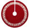 MACTING Christmas Burlap Tree Skirt, 30 Inches Tree Mat with Glitter Snowflake Circle Tree Foot Base Cover for Xmas Holiday Home Decoration (Red-30‘’)