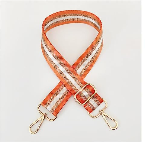 Taschengurt Taschengurt 3,8 cm breiter Damen-Handtaschengürtel, Schulter-Crossbody-Tasche, Verstellbarer Gürtel Teil des Zubehörs Schultergurt (Color : Orange, Size : 130cm-metal Silver)
