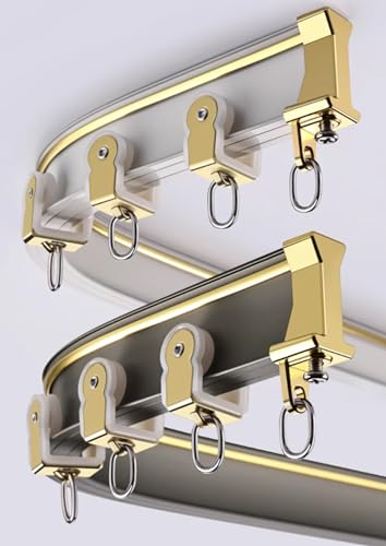 JEDAL 1 bis 6 Meter Vorhangschiene, Gardinenschiene für Erkerfenster Raumteiler, Flexibel Deckenschiene Für Wohnzimmer Schlafzimmer Badezimmer (Color : Weiß, Größe : 5.4m)