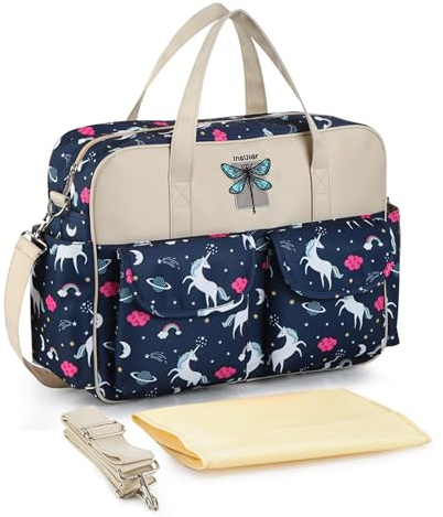 SONARIN Leichte Große Kapazität Baby Wickeltasche,Wasserdicht Reise Wickeltasche Umhängetasche Tragetasche Henkeltaschen Babytasche mit Schultergurte & Wickelunterlage