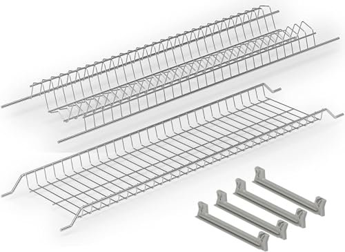 VI.TEL. Kit Scolapiatti 86 cm acciaio cromo protetto da Incasso per Mobile Pensile 90 cm griglia portapiatti filo tondo Made in Italy