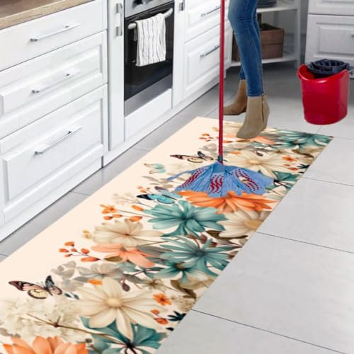 parpyon® Tappeto cucina Antiscivolo Lavabile Alby Nuova passatoia al metro ANTIMACCHIA e ANTISFILO tappeti cucina, bagno salotto moderno runner Italia (50 x 300 cm, C-489)
