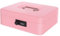 Geldkassette mit Geldablage und Zahlenschloss, Metall Spardose für Registrierkasse Petty Cash Lock Box für Geldtresor 25,0 cm x 20,0 cm x 9,0 cm Rosa