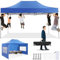 COBIZI Tonnelle Pliante 3x4.5 Tonnelle de Jardin avec 4 Panneaux Latéraux, étanche, Stable, Pliable, Extérieur, Protection UV 50+, Bleu