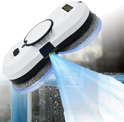 Robot Limpiador De Ventanas,Aspirador De Ventanas,Con Control Remoto,Pulverizador De Agua Automático,Limpiacristales De Vidrio Eléctrico,Control Remoto for Espejo De Ventana Interior/Exterior