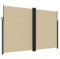 vidaXL Seitenmarkise, Sichtschutz Ausziehbar, Windschutz Sonnenschutz für Garten Balkon Terrasse, Seitenrollo Seitenwandmarkise, Beige 220x1200cm