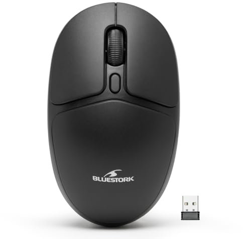 Bluestork - M-WL-OFF25 - Souris sans Fil Dongle USB 2.4 GHZ - Souris Bluetooth Format Ultra Compact - sans Fil silencieuse, Ambidextre, 1600 Dpi, Confortable - PC & Mac - New