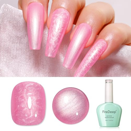 Firedeep Pearl Shell Nude Pink gel vernis à ongles, 16ml sirène rose Rainbow gel vernis à ongles Aurora Shimmer peinture trempée U V gel vernis à ongles salon de manucure bricolage à la maison 1 pièce
