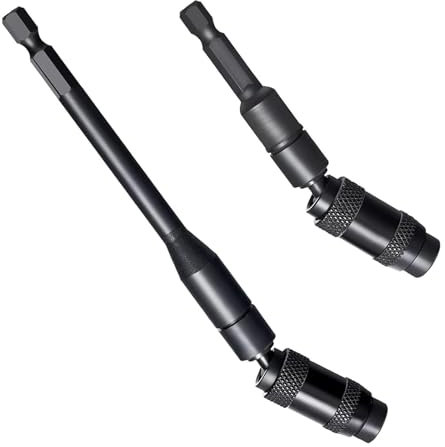 Bamyli 2 Pcs Magnetic Pivot Drill Bit Holder,1/4 Hex Pivoting Bit Holder, Quick Release Drill Extension Magnetic Swiveling Bit Tip Holder for Tight Spaces or Corners Black
