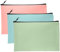 3 Stück PU Dokumententasche 25 x 16 cm Banktasche aus Kunstleder Geldtasche Geld Mappe mit Reißverschluss Geldtasche für A5 Dokumente Geldmappe Kosmetiktasche für Business Haushalt (Grün Rosa Blau)