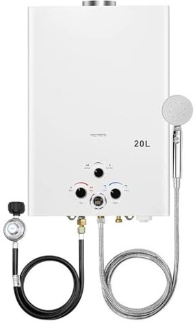 Chauffe-Eau Électrique, Chauffe-eau Sans Réservoir 5.26GPM 20L Chauffe-eau À Gaz Portable Extérieur Chauffe-eau Instantané Propane Avec Affichage Numérique,Énergétique