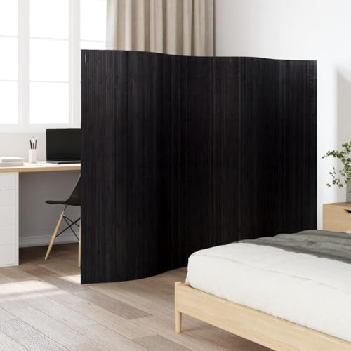 Gecheer Paravent en Bambou Noir - Séparateur de Pièce Naturel et Polyvalent 250x165 cm