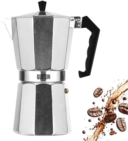 Il Gruppone Passione Casa Caffettiera Moka caffè 9 Tazze Grande per Piani Ad Induzione Realizzata in Alluminio Manico E Pomolo Termico Certificata Contatto Alimentare
