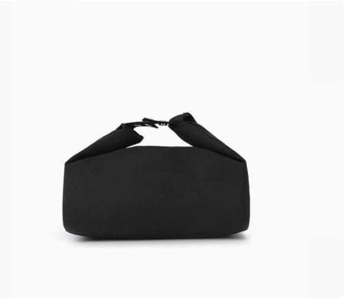 GRFELI Isolierte Lunchtasche,japanische Bento-Tasche, wasserdichte Kühltasche, Rollverschluss-Design ideal für unterwegs, Wasserabweisende Innenfläche | hält Lebensmittel kühl (Black)