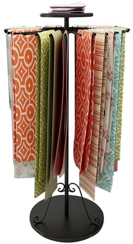 Freestanding 360° Metal Scarf Display Rack for Boutique Store Home Storage | Scarf Display Stand with 30 Rods, Scarf Holder Organizer for Scarves, Ties, Shawls, Belts,Hijab