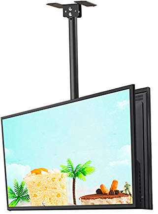 Soporte de TV de Techo para Pantalla Doble, Ajustable, con inclinación y Giro, Compatible con la mayoría de Pantallas LED de 37 a 80 Pulgadas, fácil de Instalar.