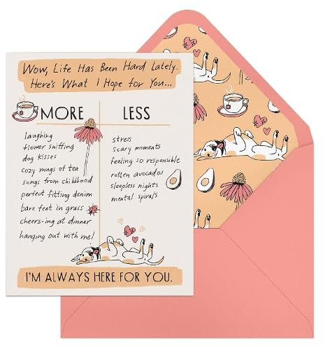 6-Pack Em & Friends Julia Rothman Empathy More/Less Greeting Cards