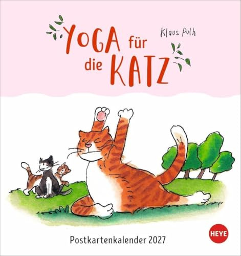 Puth Yoga für die Katz Postkartenkalender 2027: Sport mit Augenzwinkern: Coole Yoga-Cats im Porträt! Kleiner Kalender zum Aufstellen und Aufhängen im Format 16 x 17 cm