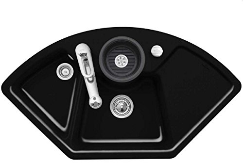 Villeroy & Boch Solo Eck Chromit - 6708 02 J0 Keramikspüle Exzenterbetätigung