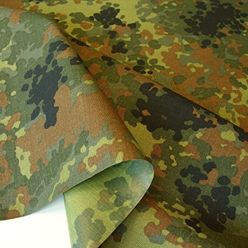 TOLKO Bundeswehr Camouflage Stoff aus 560dtex Cordura Nylon | Wasserdicht, Reißfest, Extrem robust | Segeltuch Stoffe zum Nähen Meterware im Armee Flecktarn | mittelschwer (Plane beschichtet)