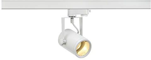 SLV EURO SPOT | Spot für Hochvolt-Stromschiene, LED 3-Phasen-Strahler, Decken-Strahler, Decken-Leuchte, Schienensystem, Innen-Beleuchtung |GU10, weiß, max. 25W, inkl. 3Phasen-Adapter