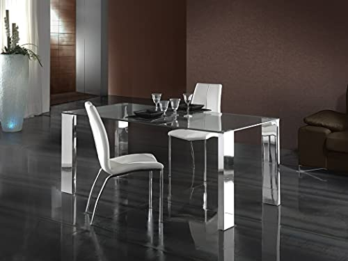 Schuller Mesas de Comedor de Acero y Cristal : Colección MALIBU