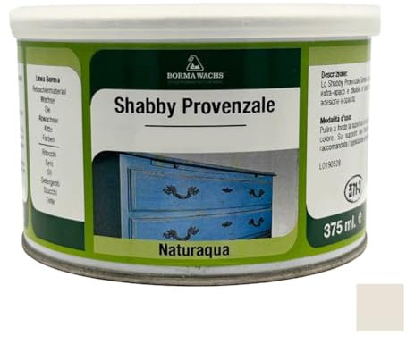 BORMA WACHS Shabby Chic Möbel Kreidefarbe matt Landhaus Stil Vintage Look 375ml (HELLGRAU - 100)